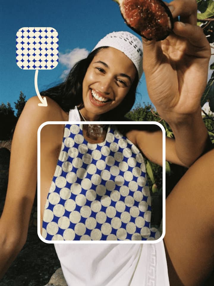 AI pattern extraction example showing a seamless, reusable design asset